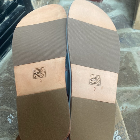 FREE PEOPLE Sloan Blue Buckle Leather Slides Sandals in Stormy Sea NIB - Picture 7 of 7